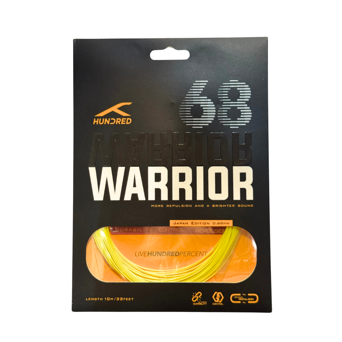 Hundred 68 Warrior Badminton String (0.68mm) - Sorbet Lime Sorbet Lime 10m Set String (Packs) Hundred