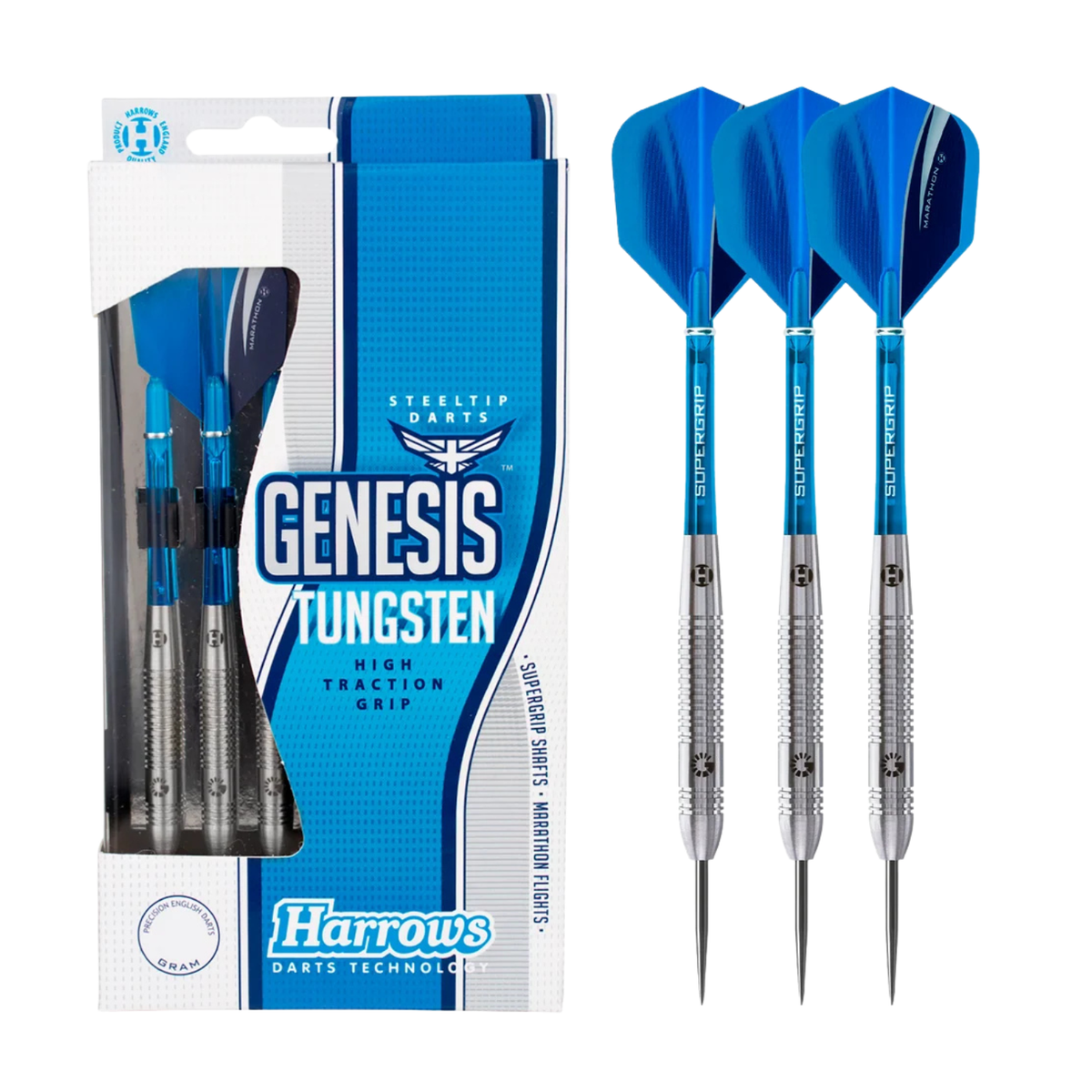 Harrows Genesis 26GR Steel Tip Darts - Blue Darts Harrows