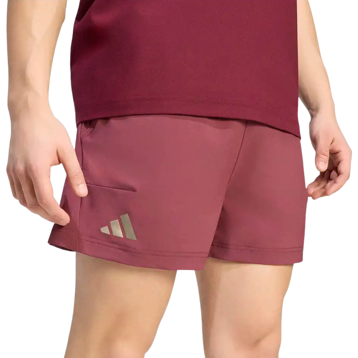 Adidas Tennis Climacool Shorts & Tights Set Men, Maroon, back view