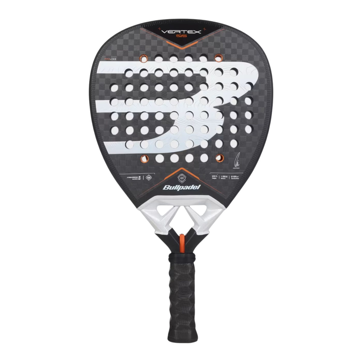 Bullpadel Vertex 05 27 Padel Racket, Black, front view