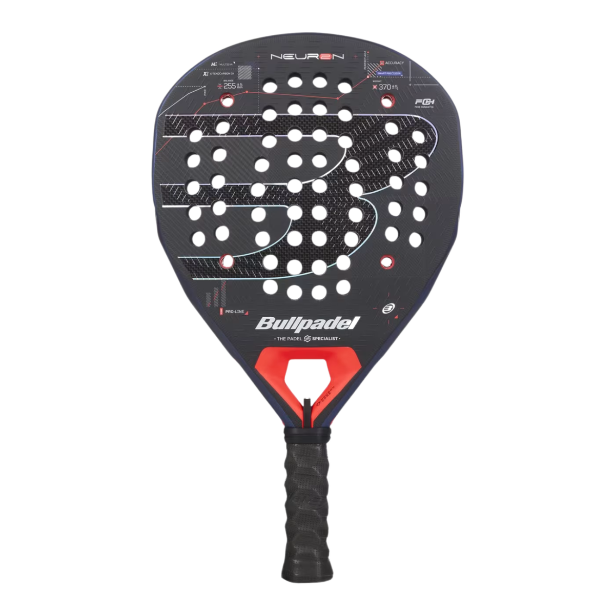 Bullpadel Neuron 27 Padel Racket, Navy Blue, front view