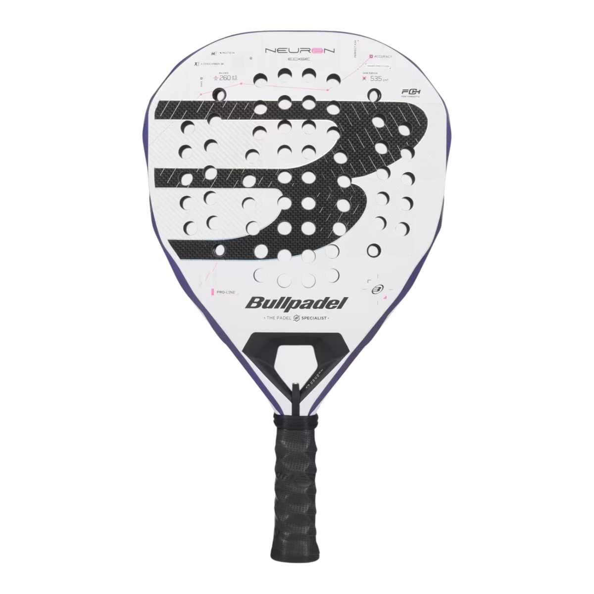 Bullpadel Neuron 02 Edge 27 Padel Racket, Purple, back view