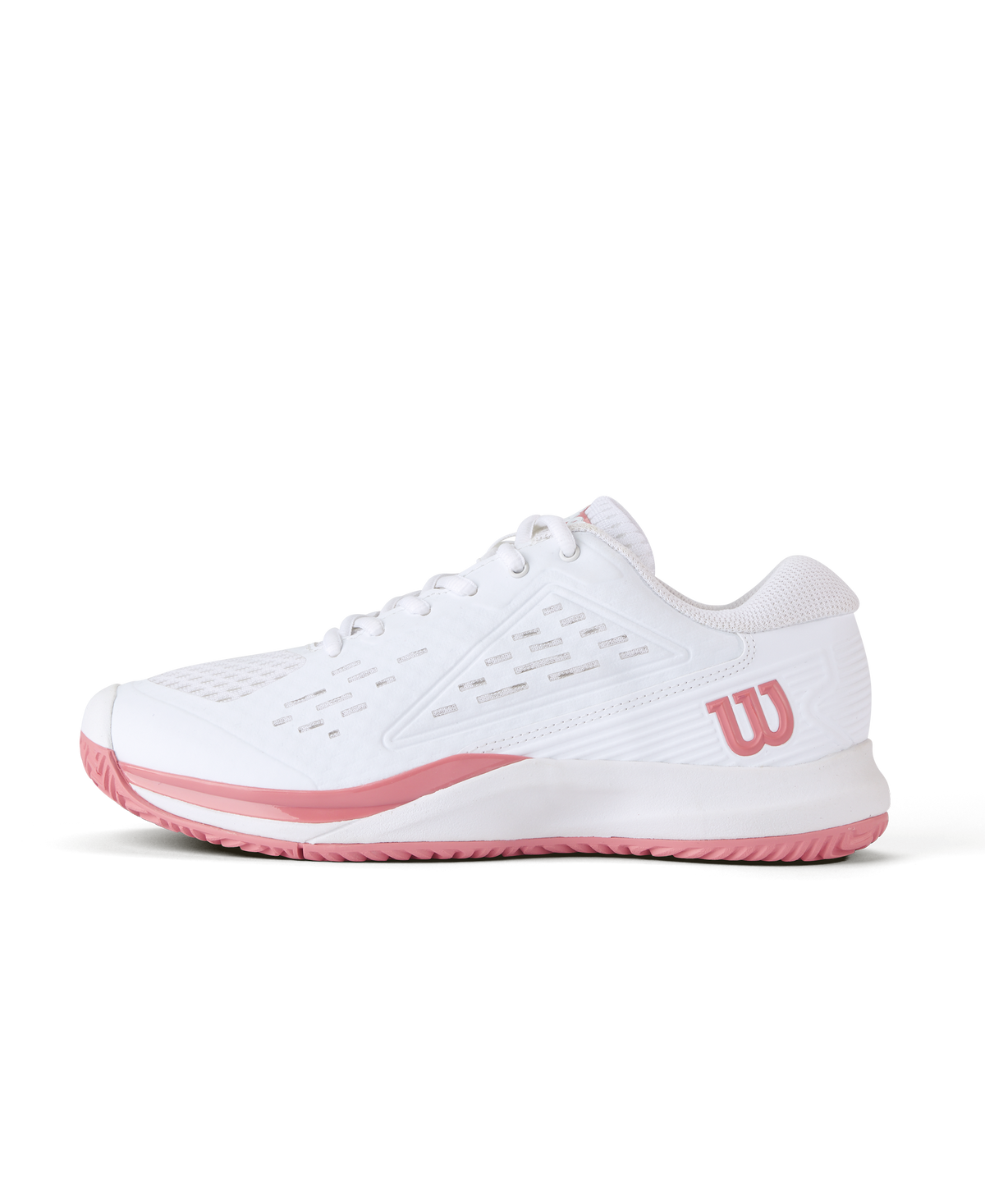 Wilson Rush Pro Ace Junior Tennis Shoes, White/Mauveglow, back view