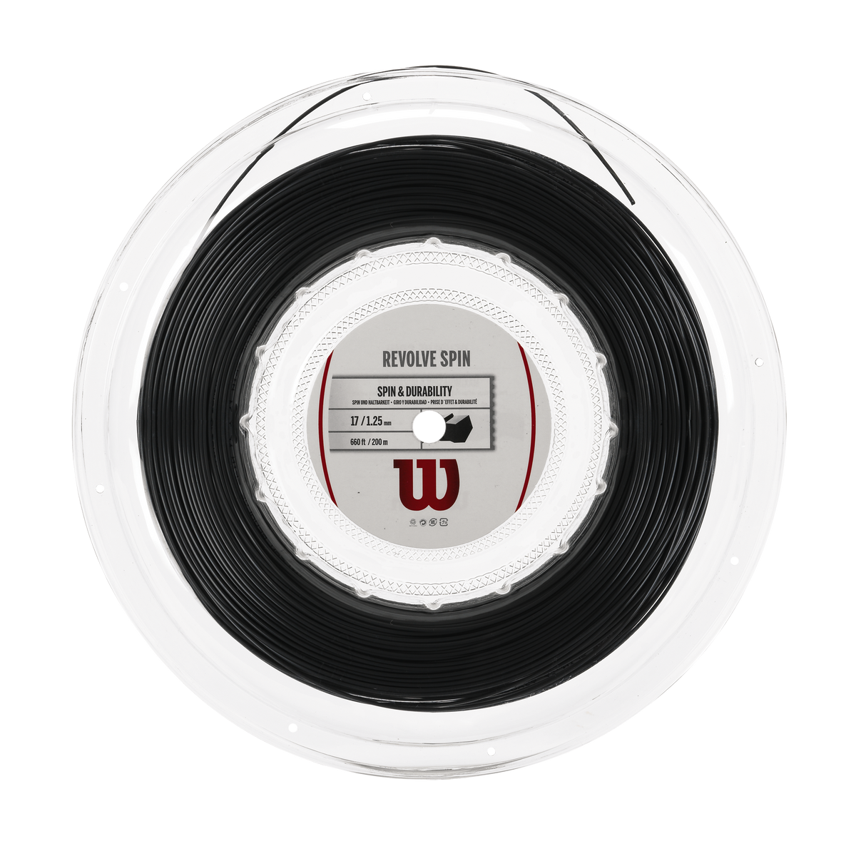 Wilson Revolve Spin 17 String Reel - Black BLACK 1.25mm 200m String (Reel) Wilson