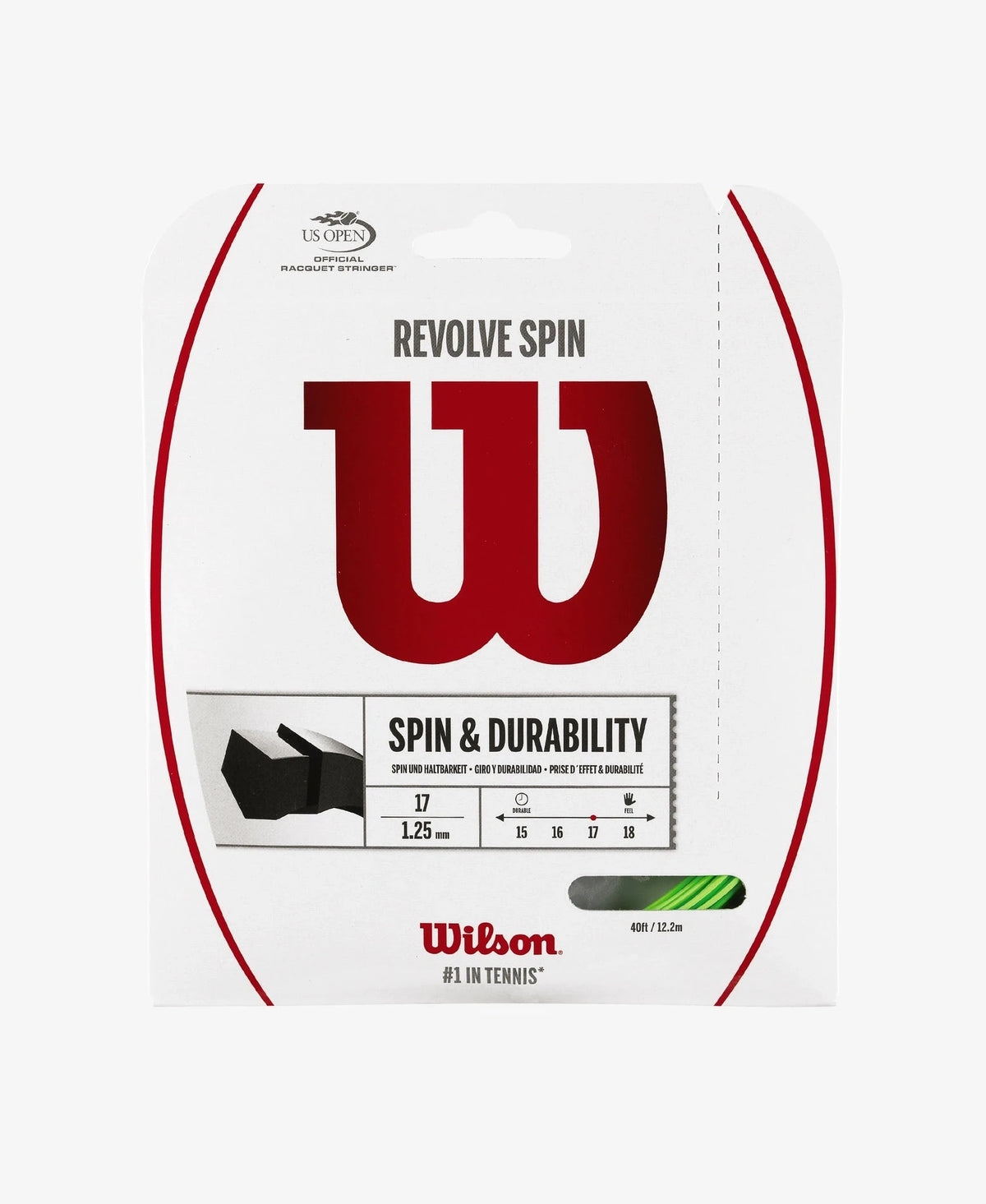 Wilson Revolve Spin 17 (WRZ956900) String Set Green GREEN 1.25mm 12M Set String (Packs) Wilson