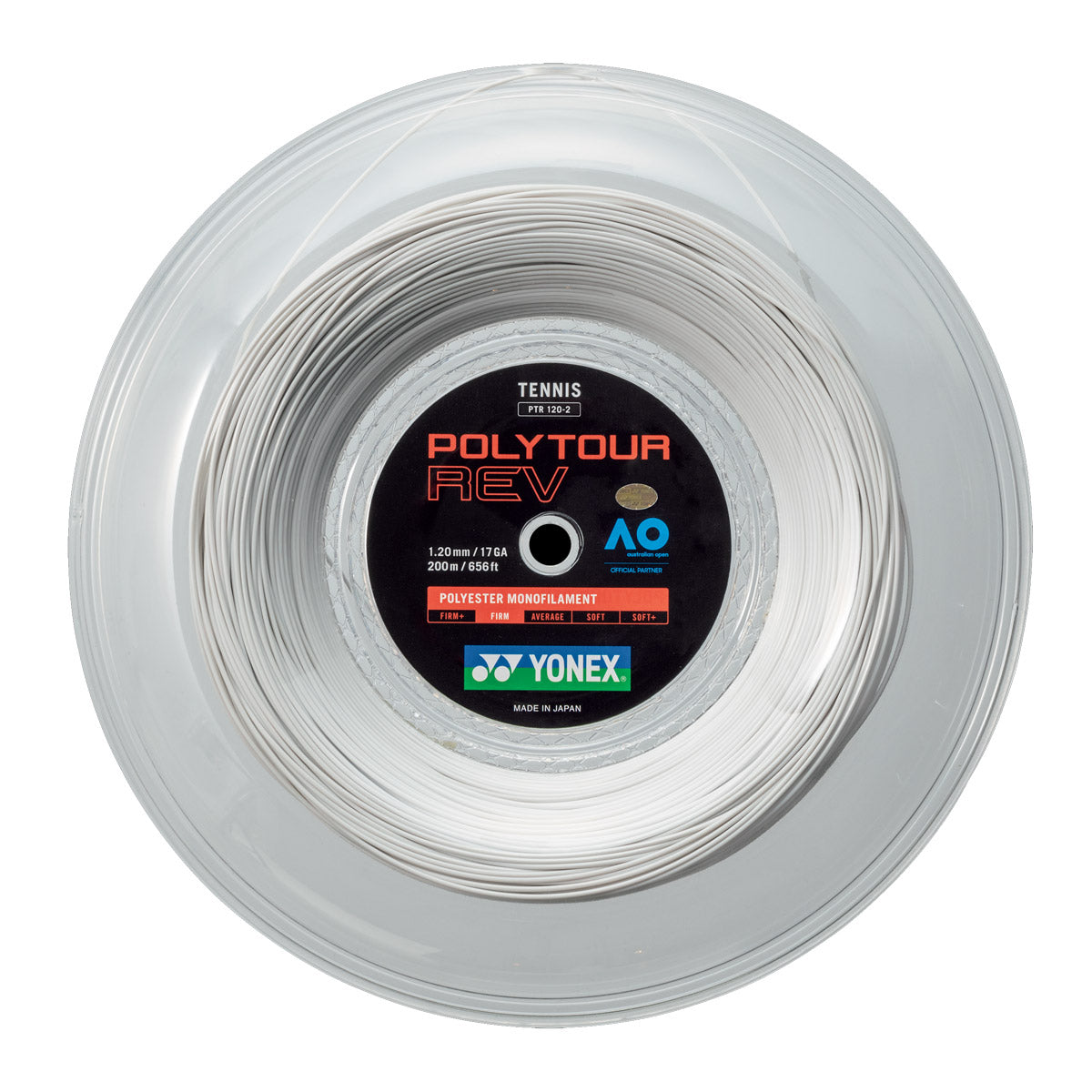 Yonex Polytour Rev 1.20mm 200m Reel Tennis String White