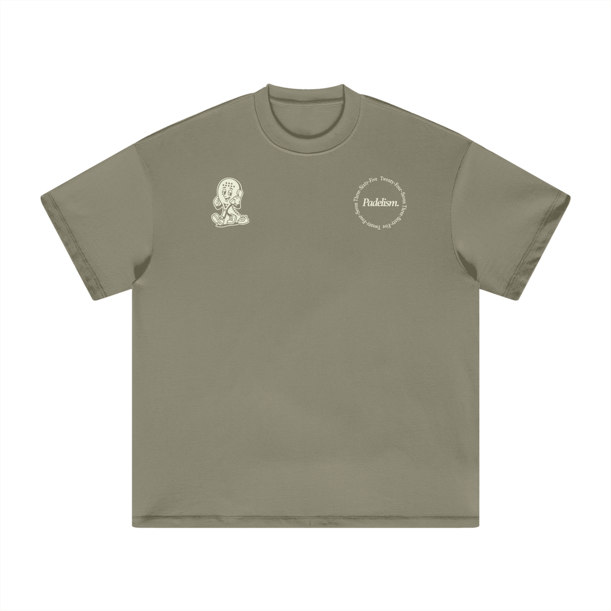 Padel Coach - Heavyweight T-Shirt Gray Green Padelism