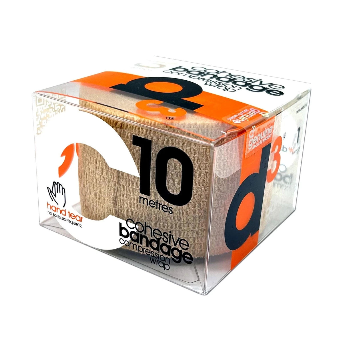 D3 Cohesive Bandage Compression Wrap 10mx50mm - Assorted Colour Choices Beige 50mm x 10m Medical Tape & Bandages D3