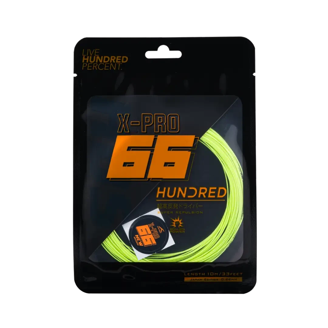 Hundred 66 X Pro Badminton String Set -Yellow Limeade 10m Set String (Packs) Hundred