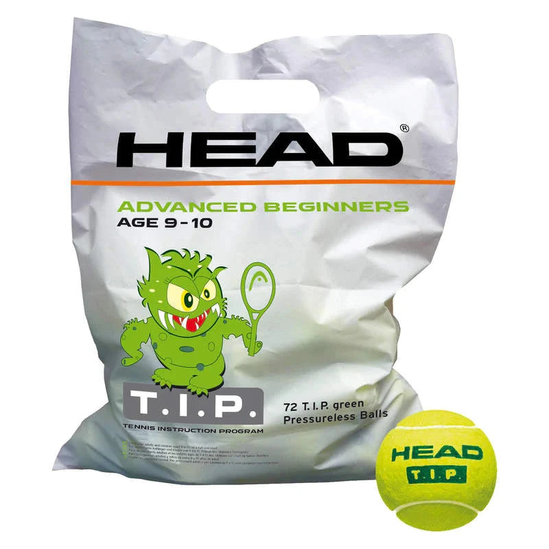 Head TIP Green Tennis 72 Ball 578280 1 Polybag One Size GREEN Tennis Balls Head