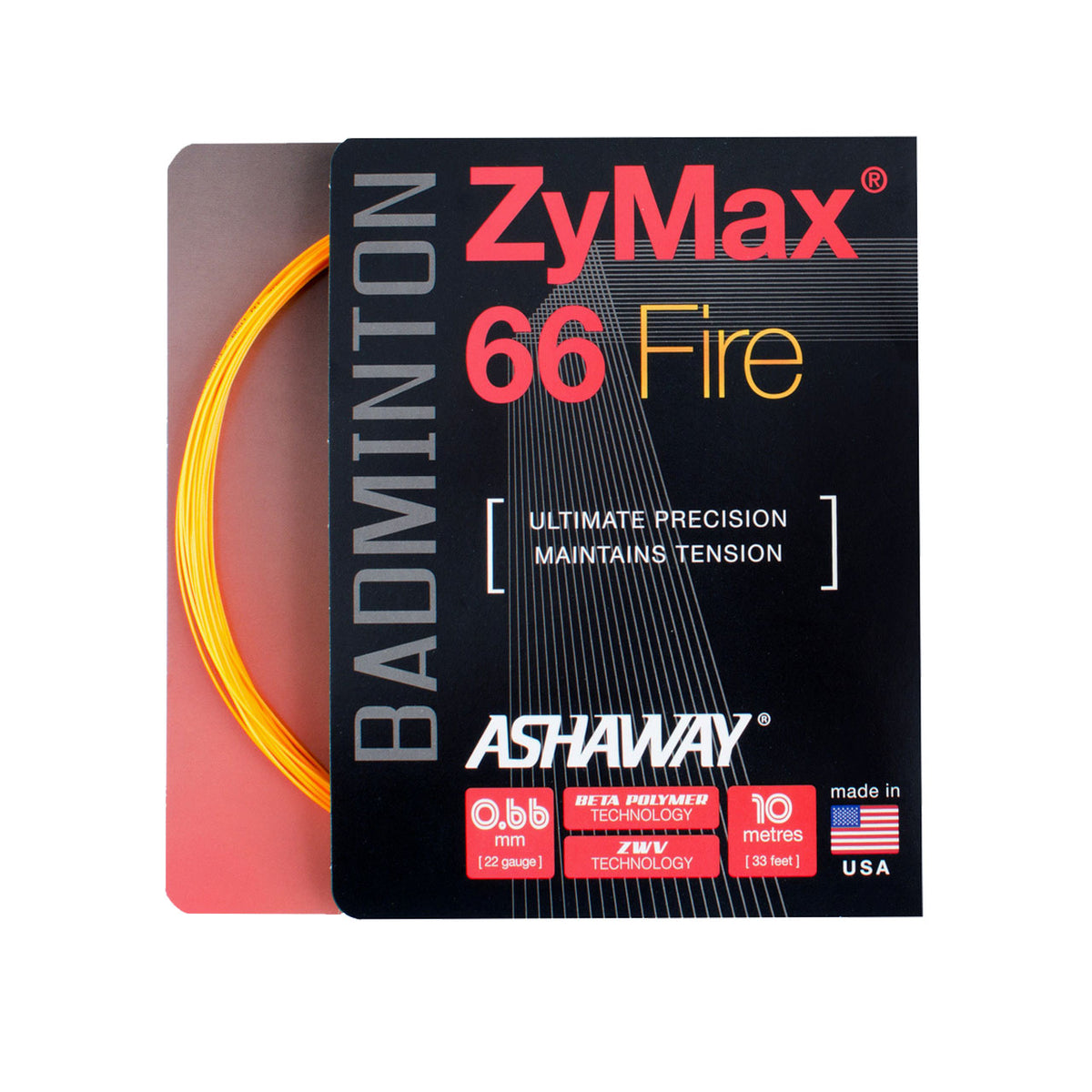Ashaway ZyMax 66 Fire String (10m Set) Orange