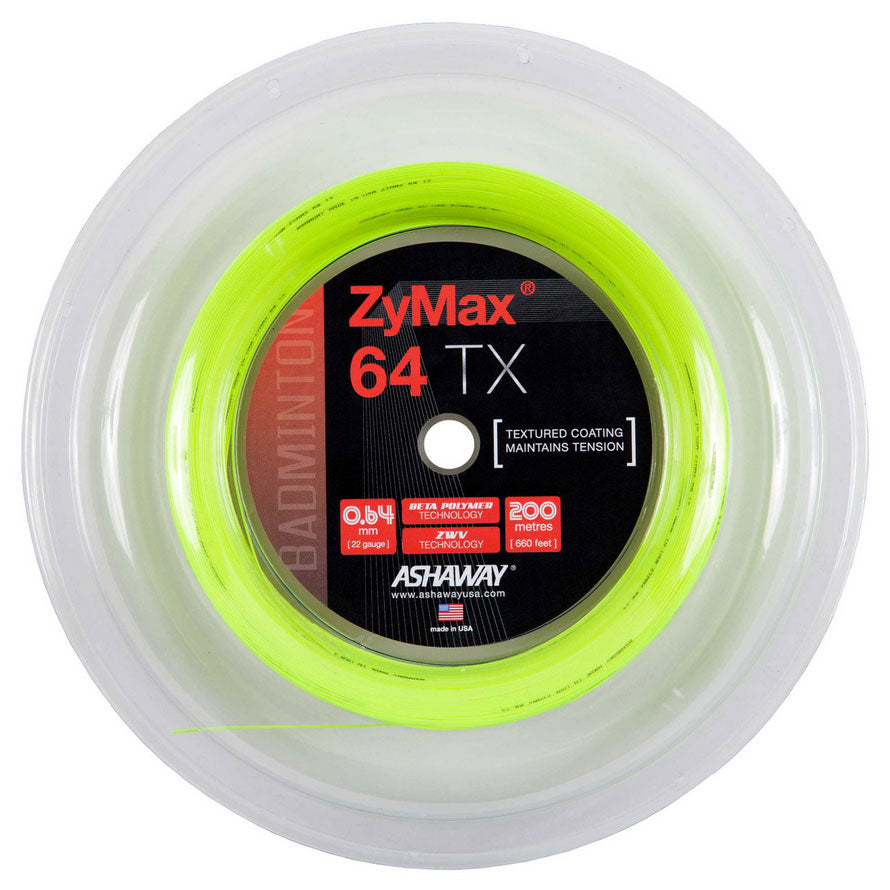 Ashaway Zymax 64TX String (200m Reel) Yellow