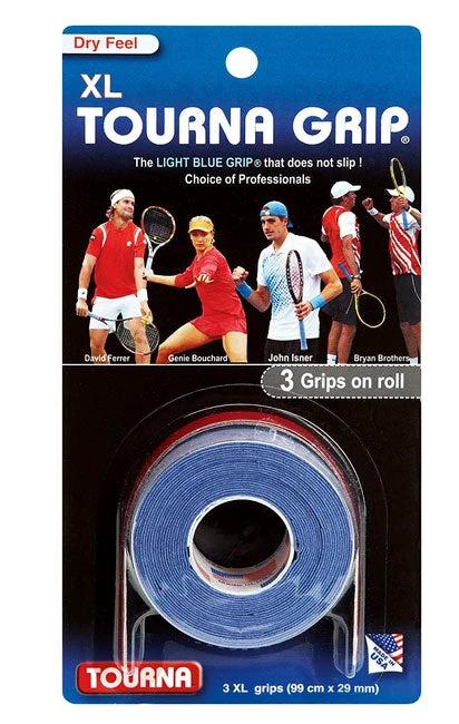 Tourna XL Original Overgrips (3 Pieces) Light Blue Overgrips Tourna