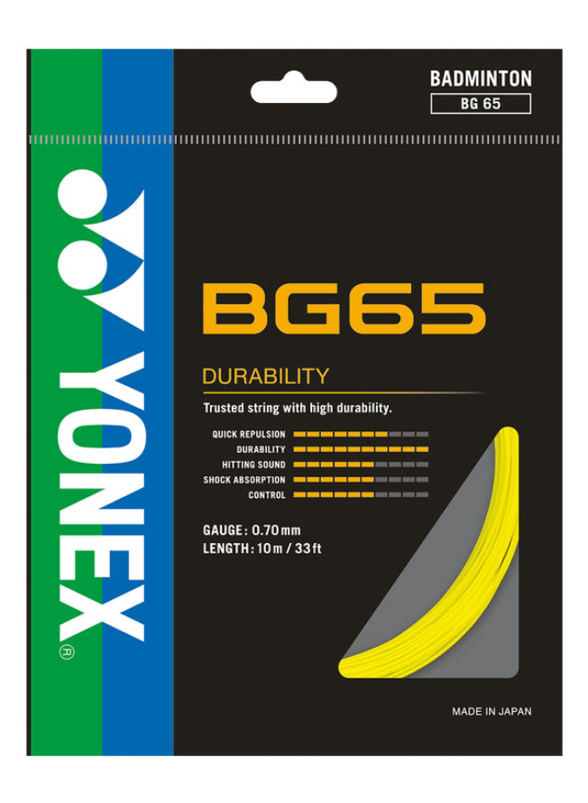 Yonex BG65 Badminton String (10m Set) White
