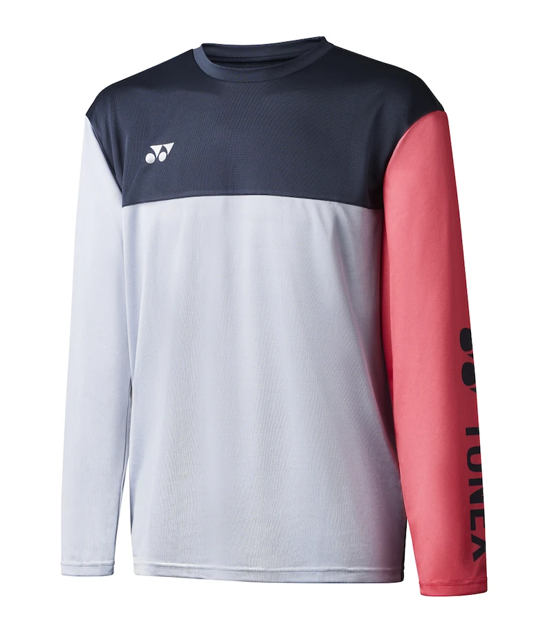 Yonex YLST123 Long Sleeve T-Shirt Unisex - Silver/Gunmetal Silver Gunmetal Cerise Clothing Yonex