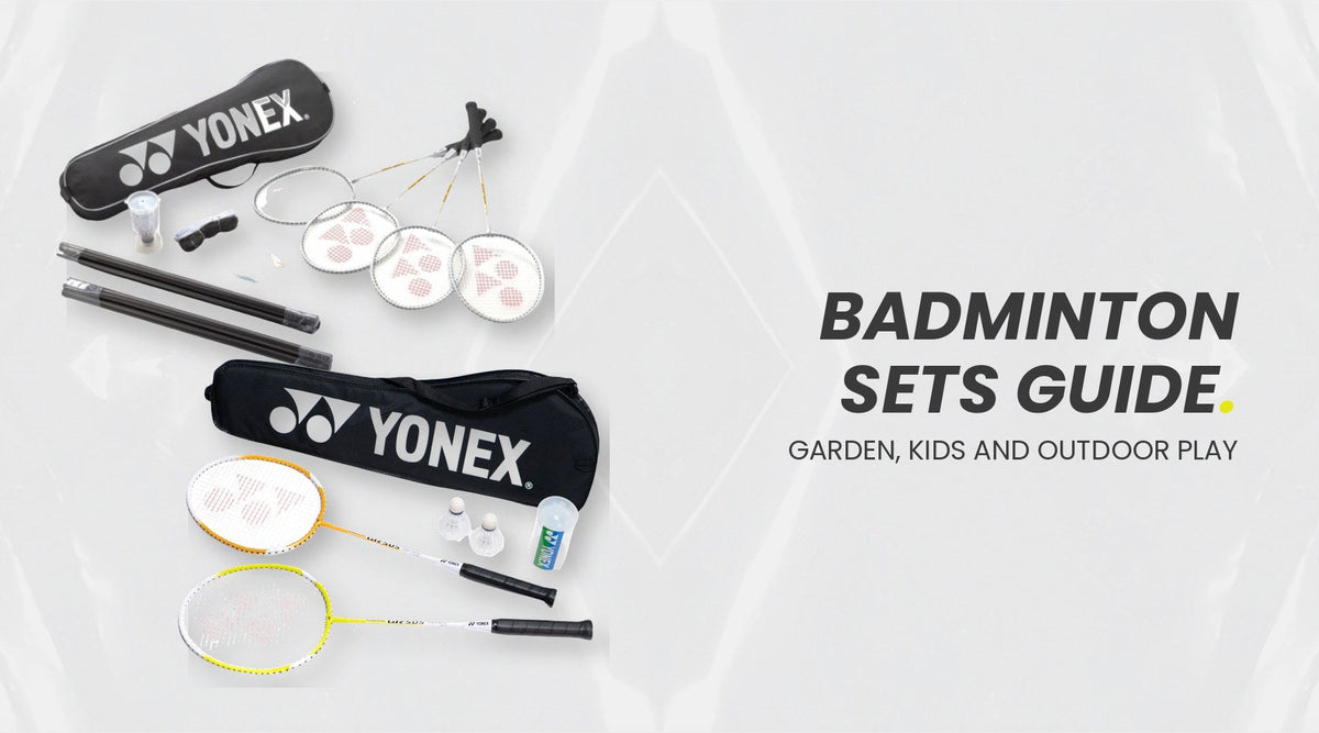 Yonex garden badminton set with rackets, shuttles and pop-up net