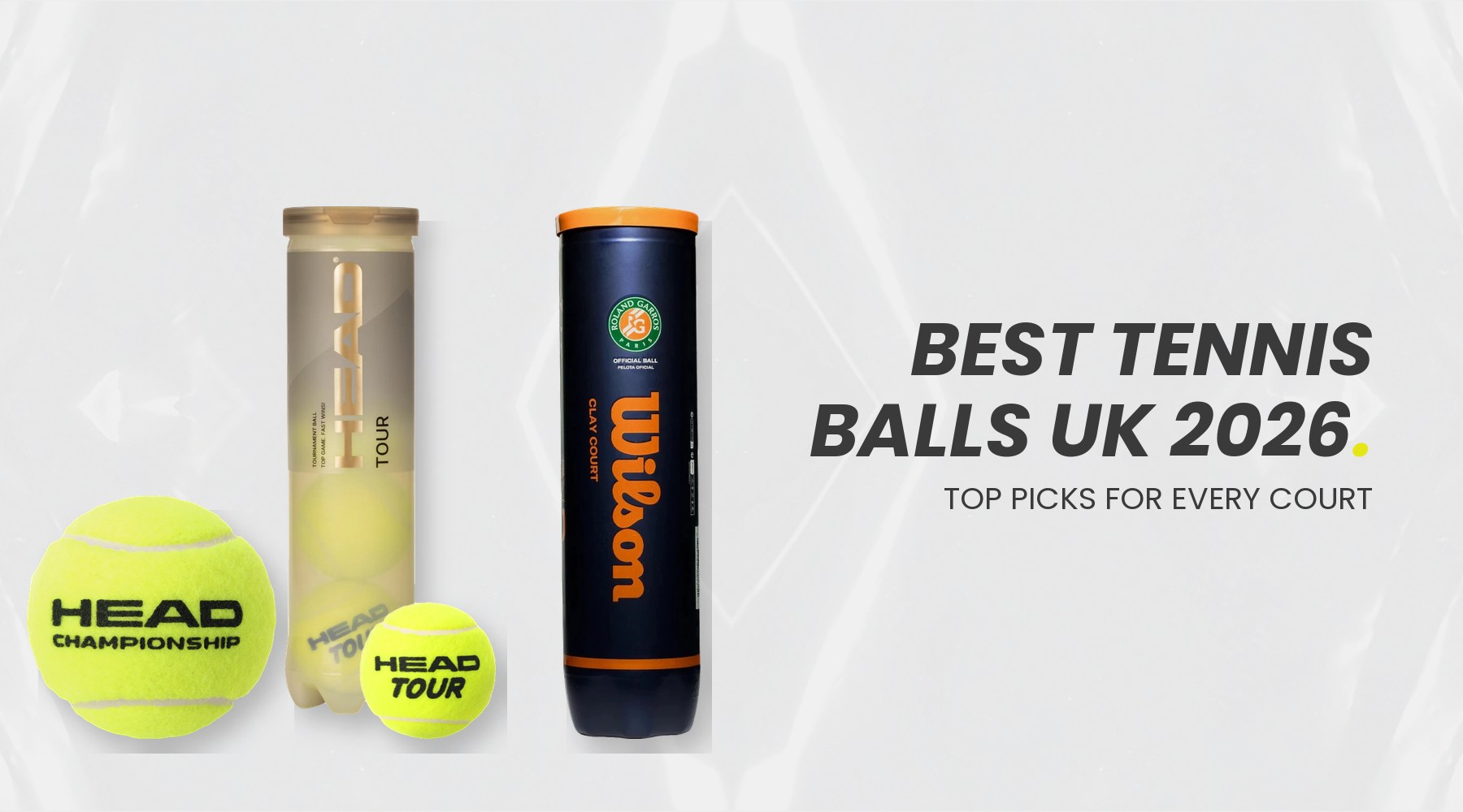 Head Championship, Head Tour and Wilson Roland Garros Clay Court tennis ball cans