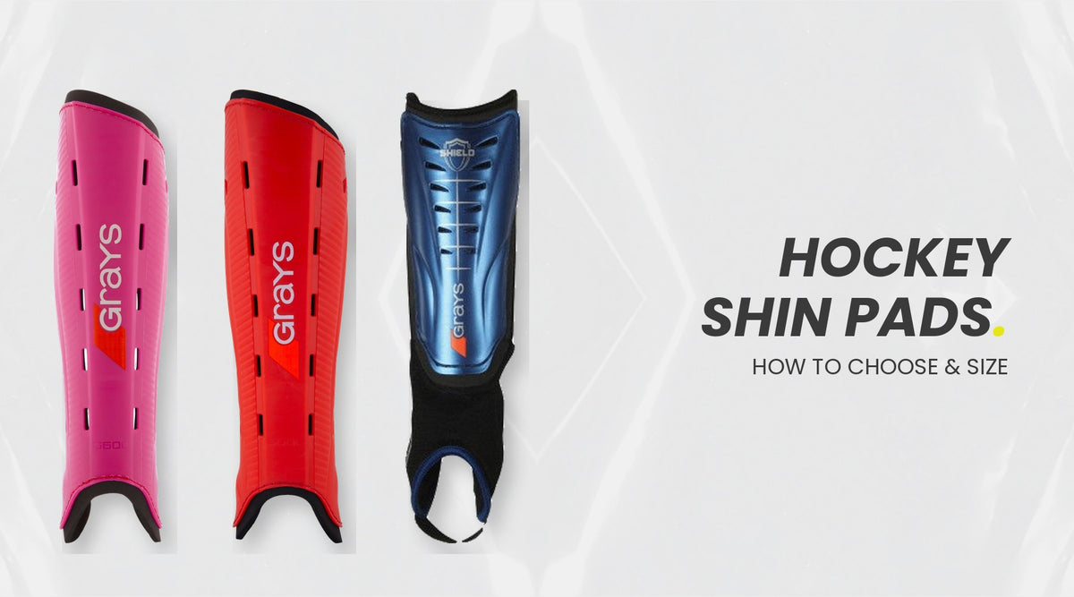 Grays and Adidas hockey shin pads for junior and adult players