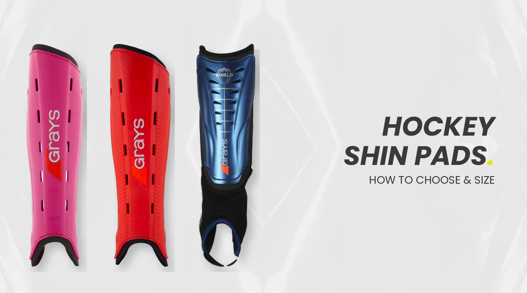 Grays and Adidas hockey shin pads for junior and adult players