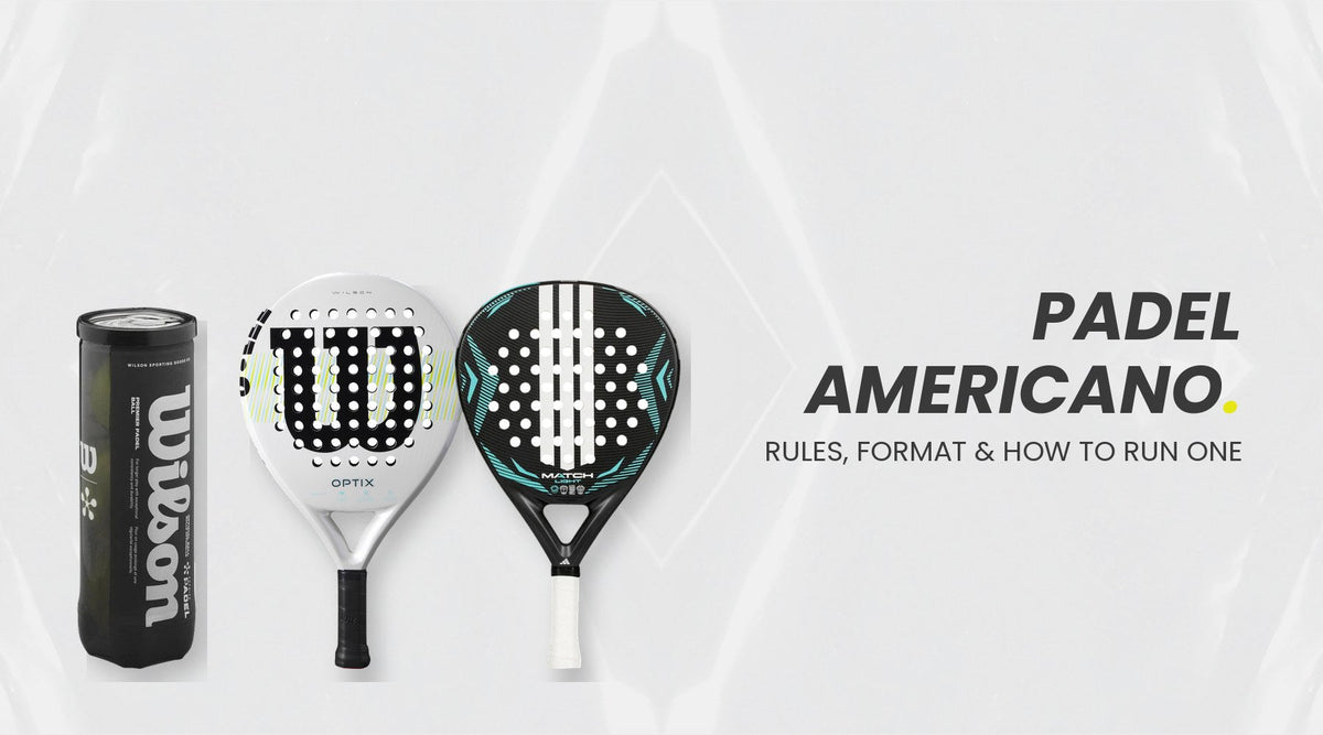 Wilson Premier padel balls with Wilson Optix and Adidas Match Light padel rackets