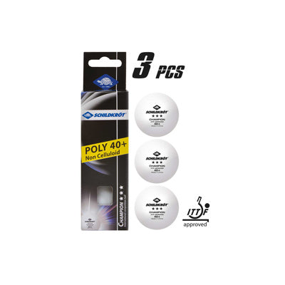 Donic-Schildkroet 3-Star Champion ITTF approved white 40+ table tennis balls