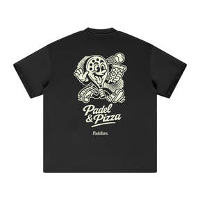 Padel & Pizza - Heavyweight T-Shirt Black Padelism