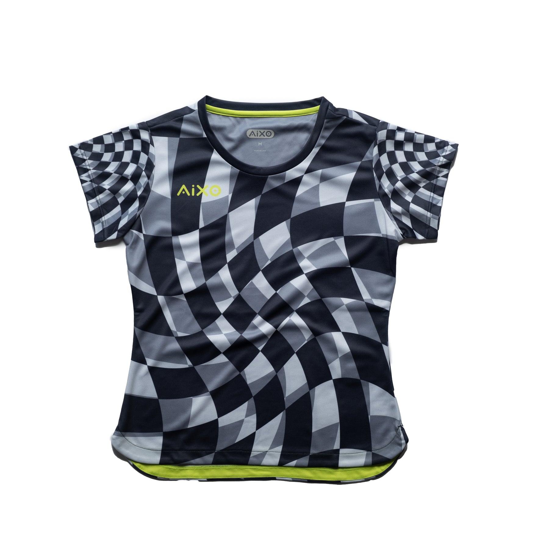 Aixo Checker Womens T Shirt Lime Check