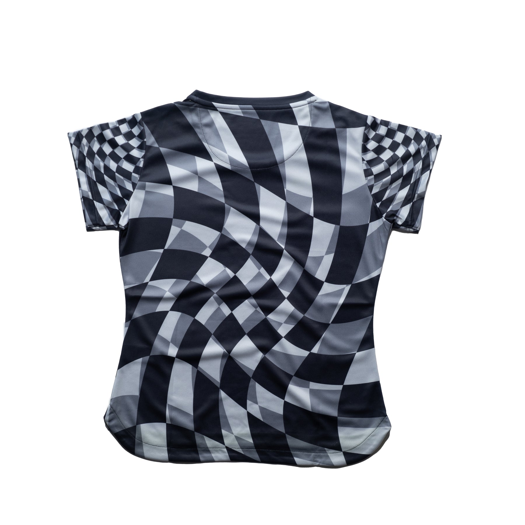 Aixo Checker Womens T Shirt Grey Check