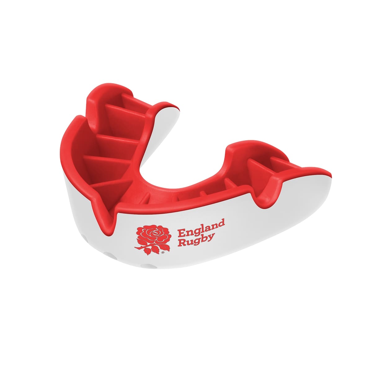 OPRO Silver Self-Fit England Rugby junior mouthguard, white