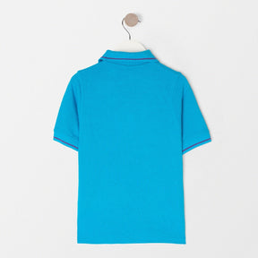 Scouts Beavers tipped polo shirt, turquoise, detail view