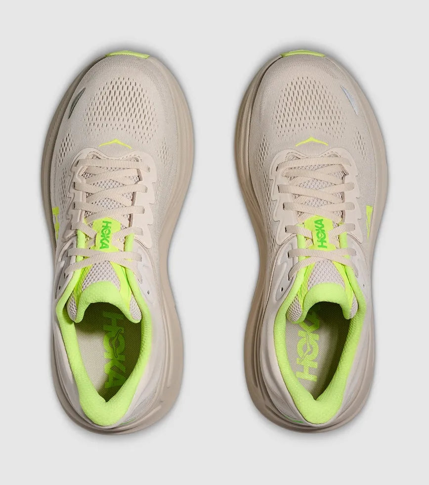 Hoka Bondi 9 Running Shoe Men - Grout/Neon Yuzu Running Shoes Hoka