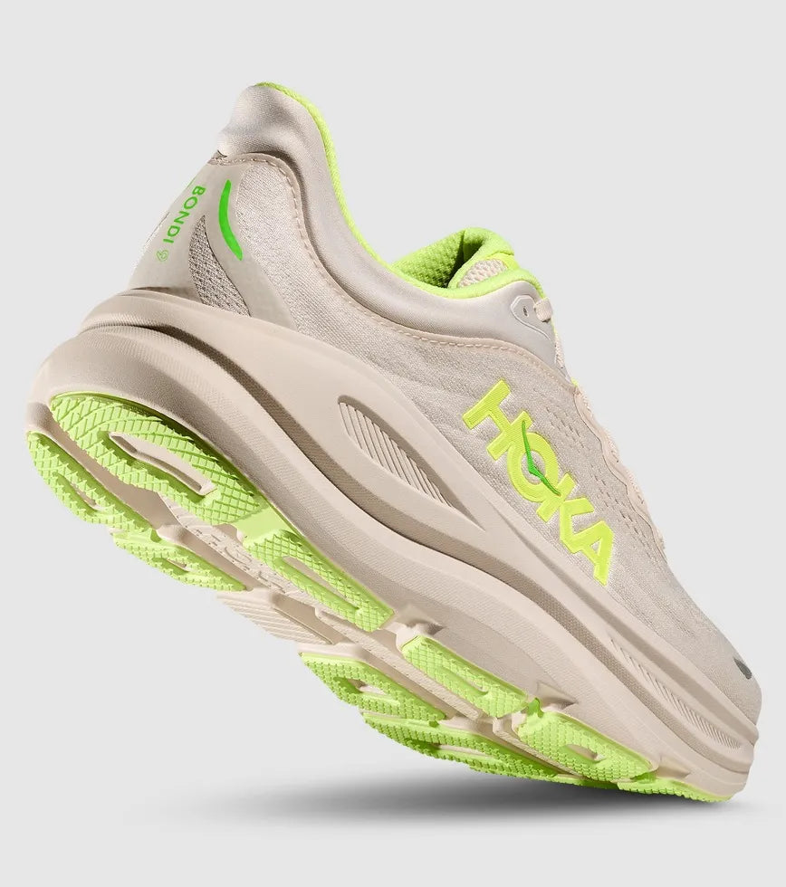 Hoka Bondi 9 Running Shoe Men - Grout/Neon Yuzu Running Shoes Hoka