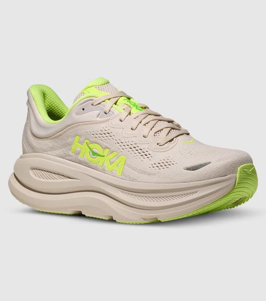 Hoka Bondi 9 Running Shoe Men - Grout/Neon Yuzu Running Shoes Hoka