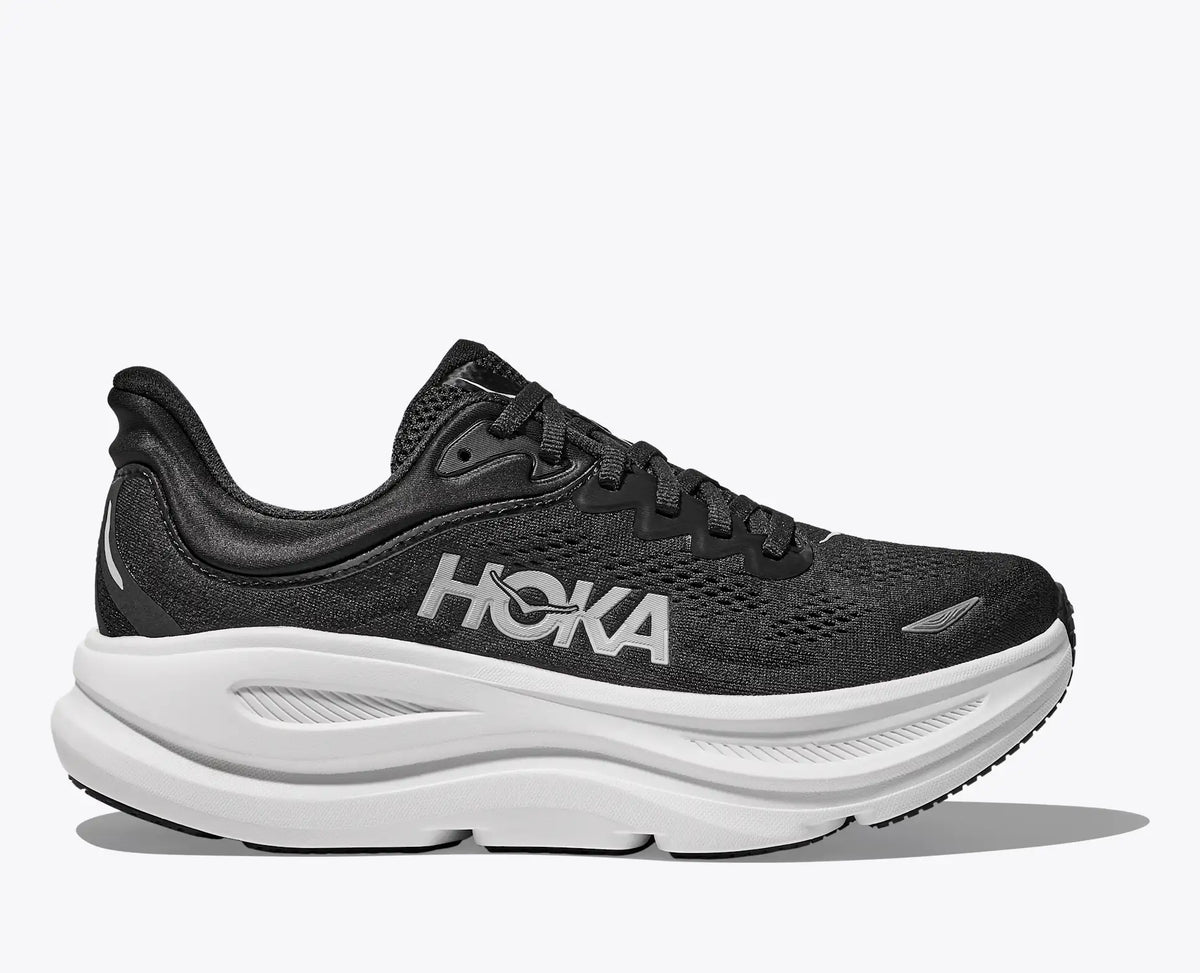 Hoka Bondi 9 Running Shoe Women - Black/White Black White Running Shoes Hoka