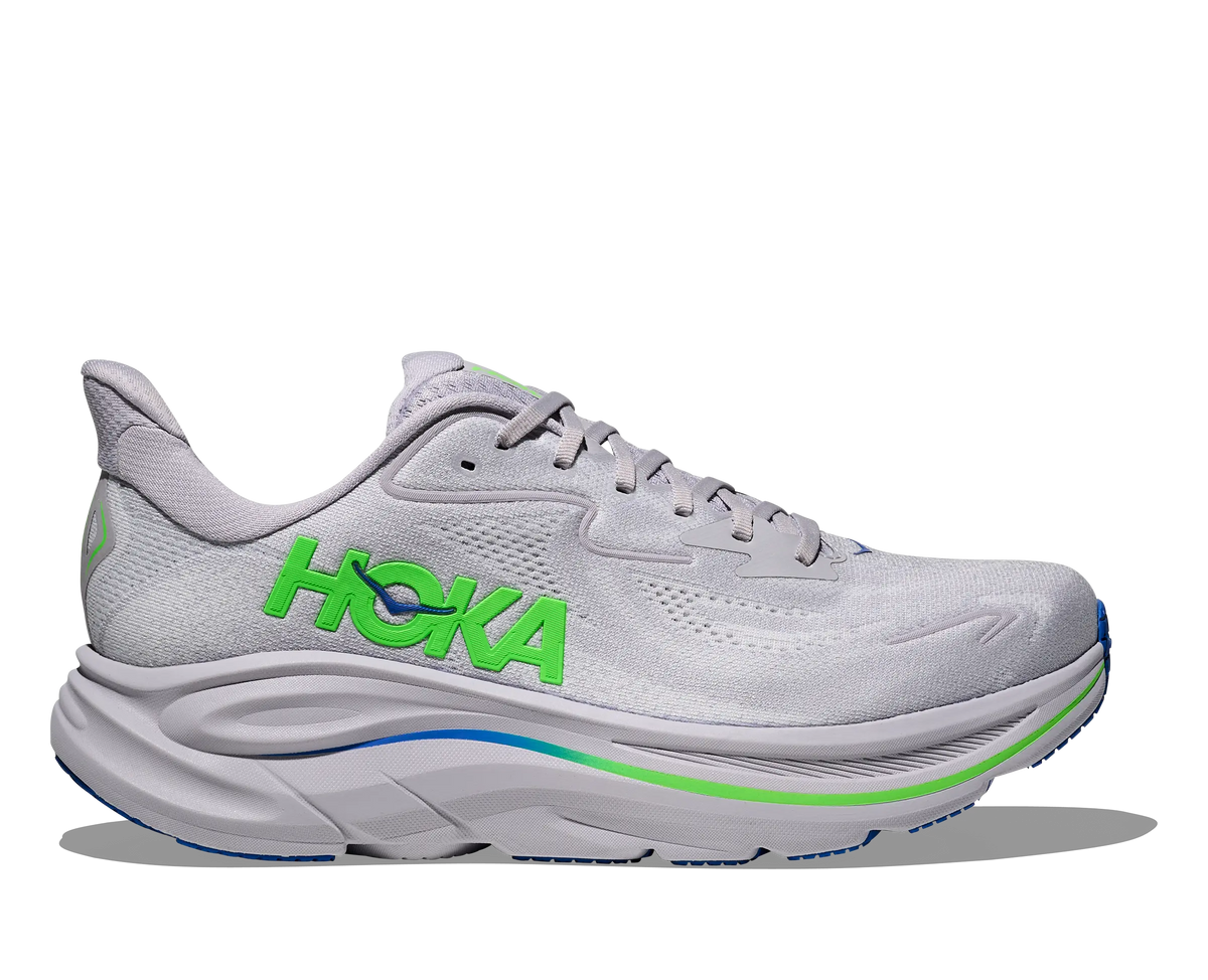 Hoka Clifton 10 Running Shoe Men - Ash Grey/Neon Green Ash Grey Neon Green Hoka