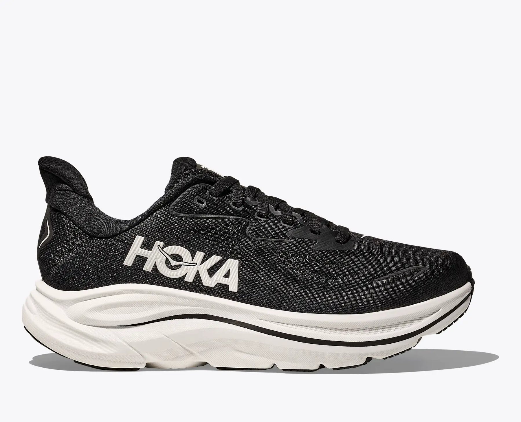 Hoka Clifton 10 Running Shoe Wide Men - Black/White Black White Running Shoes Hoka