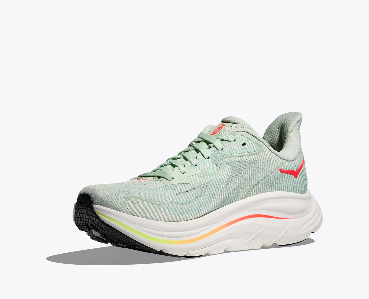 Hoka Clifton 10 Running Shoe Women - Sea Glass/Neon Flame Running Shoes Hoka