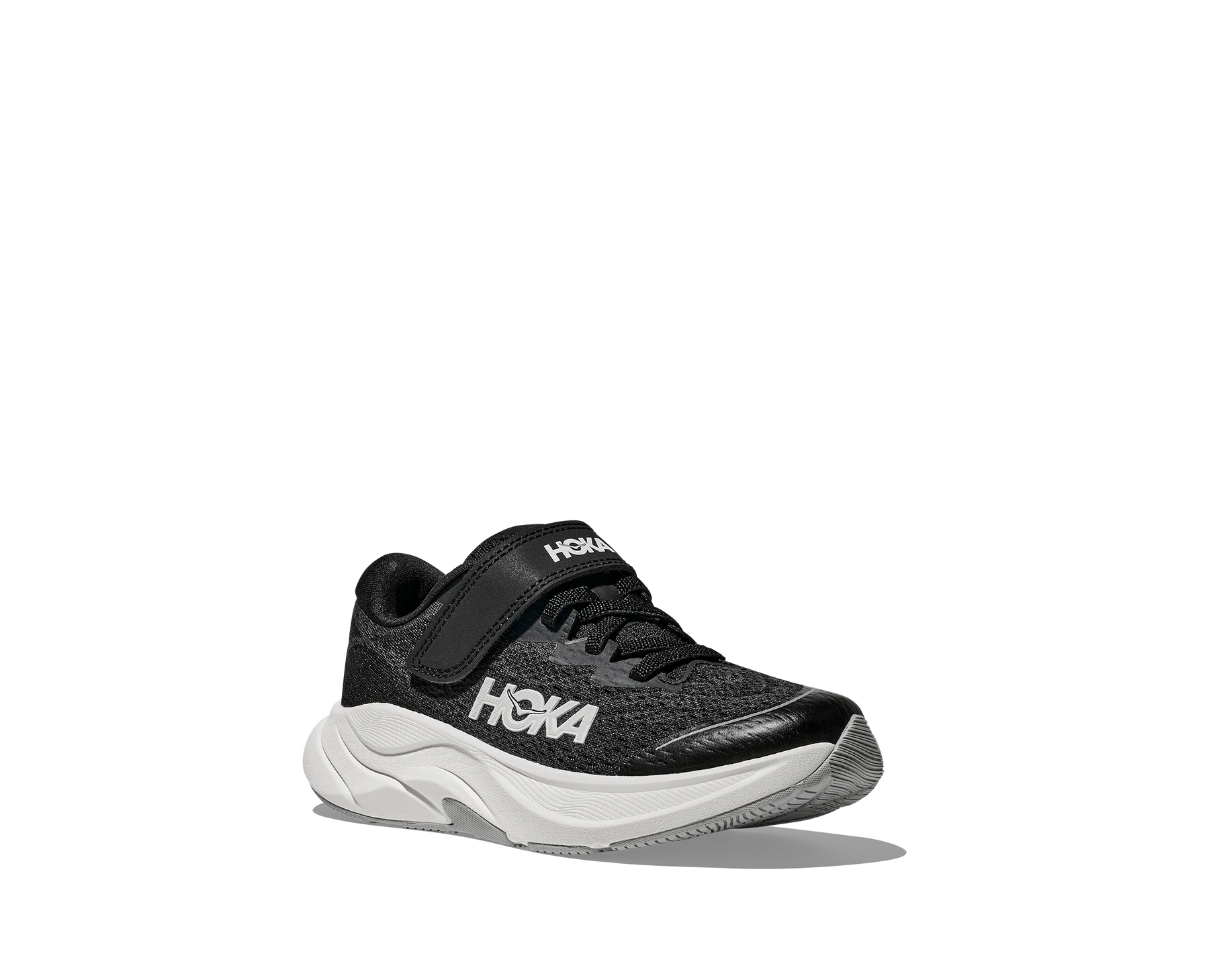 Hoka Rincon 4 Little Kids Shoe - Black/White Running Shoes Hoka