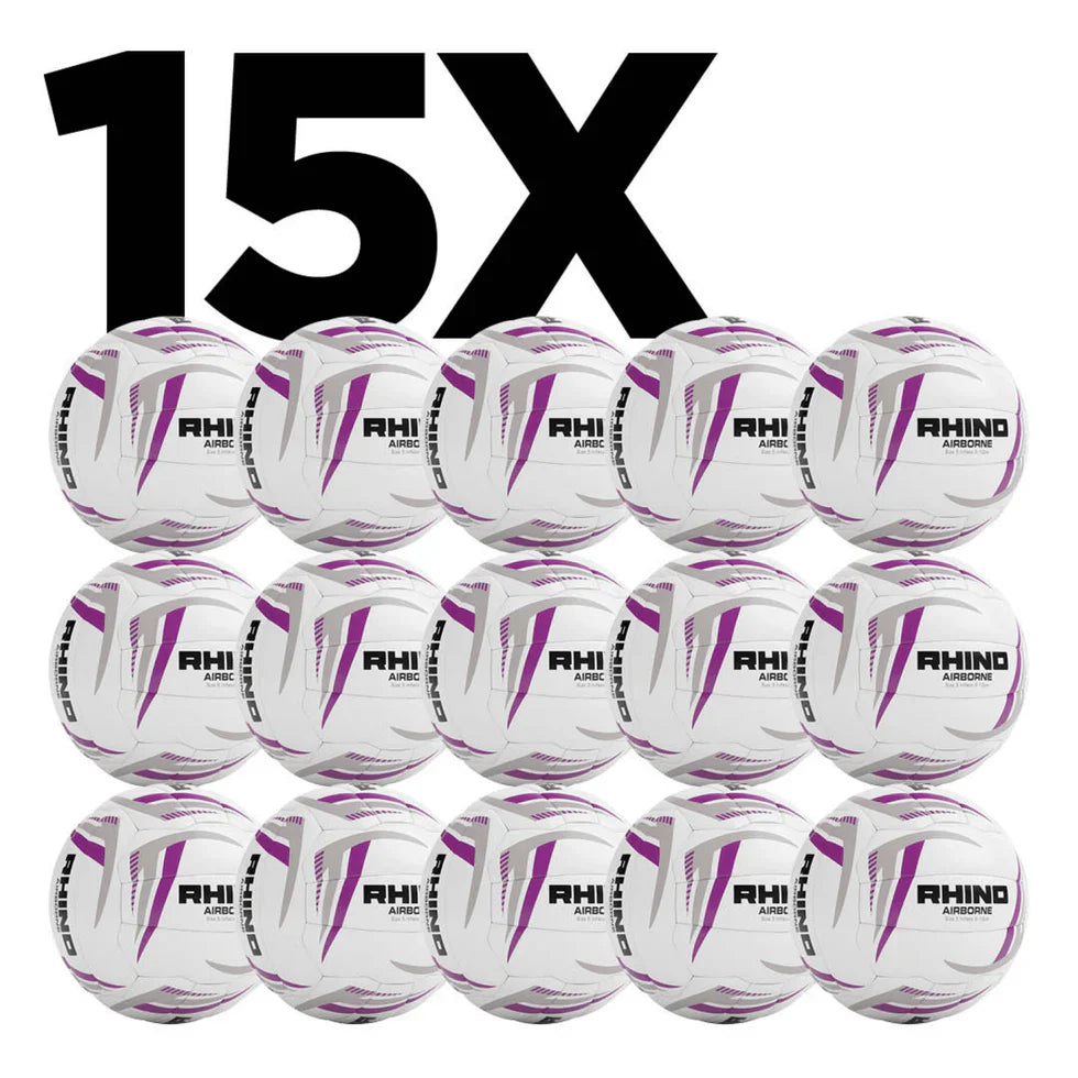 Rhino Airbourne Netball Box of 15 Netball Ball Rhino
