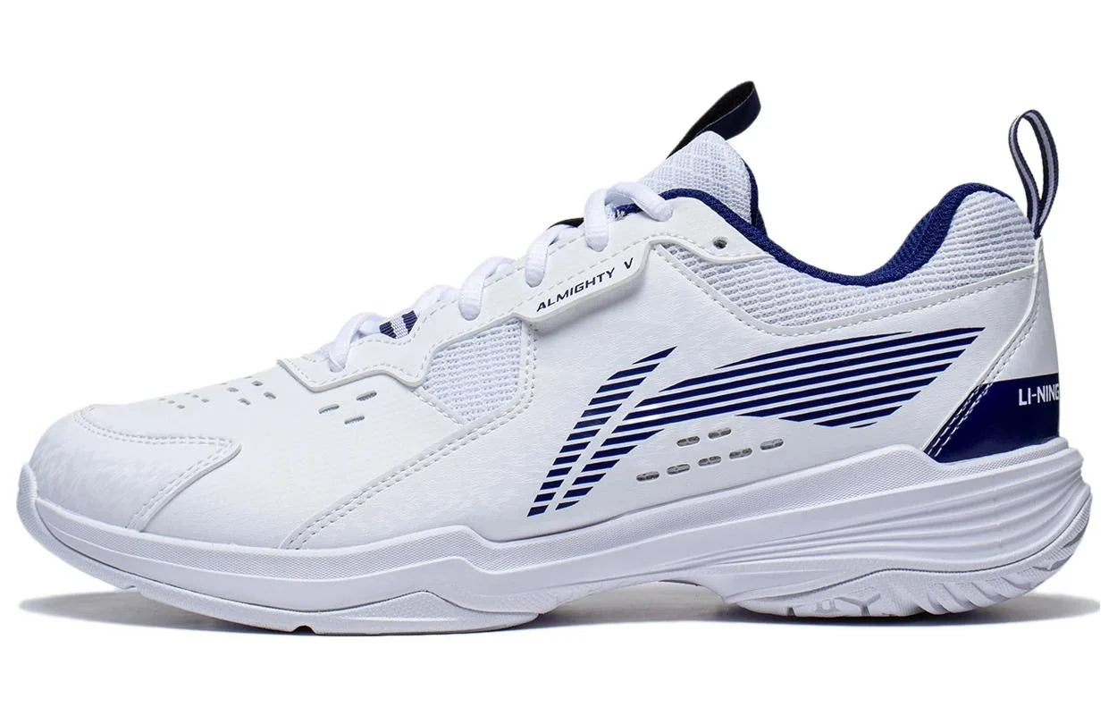 Li-Ning Almighty 5 Badminton Shoes AYTT001-3 - White/Blue by Li-Ning