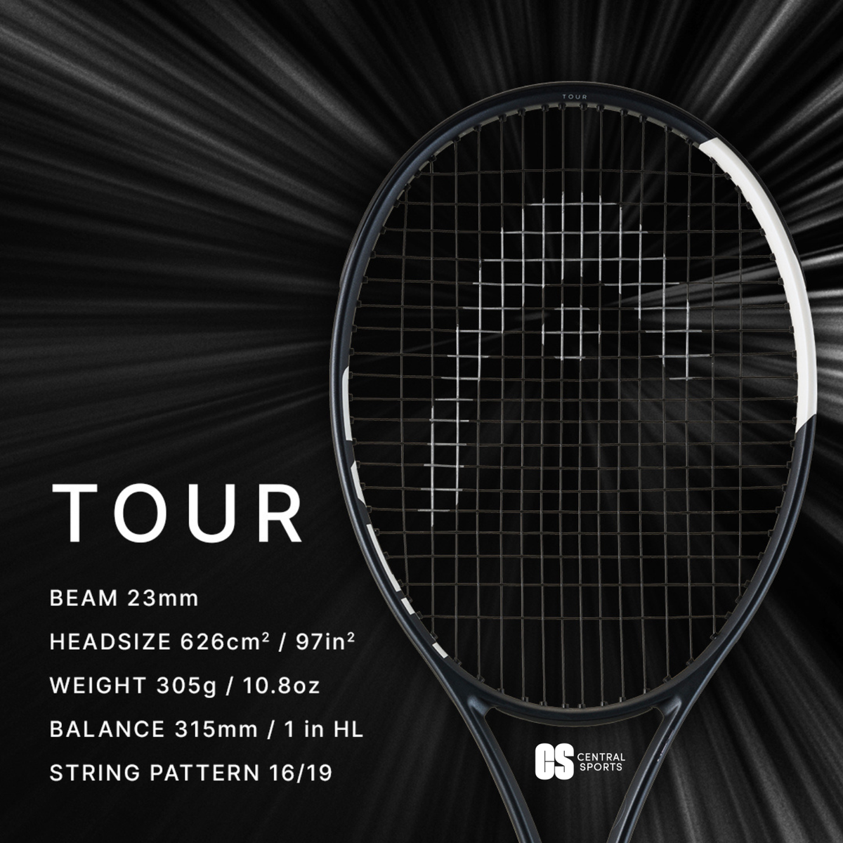 Head Speed Tour 2026 Tennis Racquet Strung - Black/White SP26