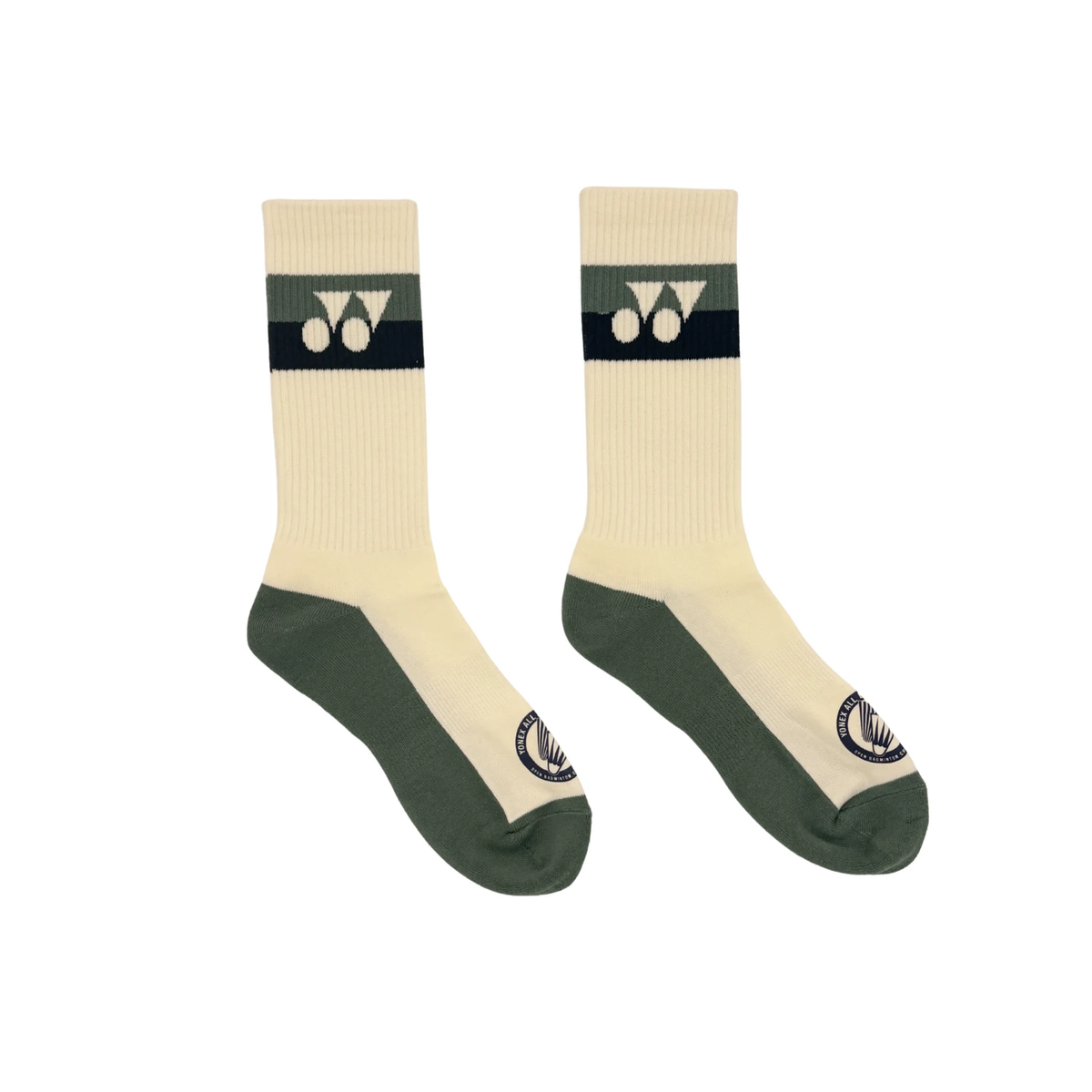 Yonex All England 1899 Crew Sock 26 Unisex - Cream Cream Clothing Yonex