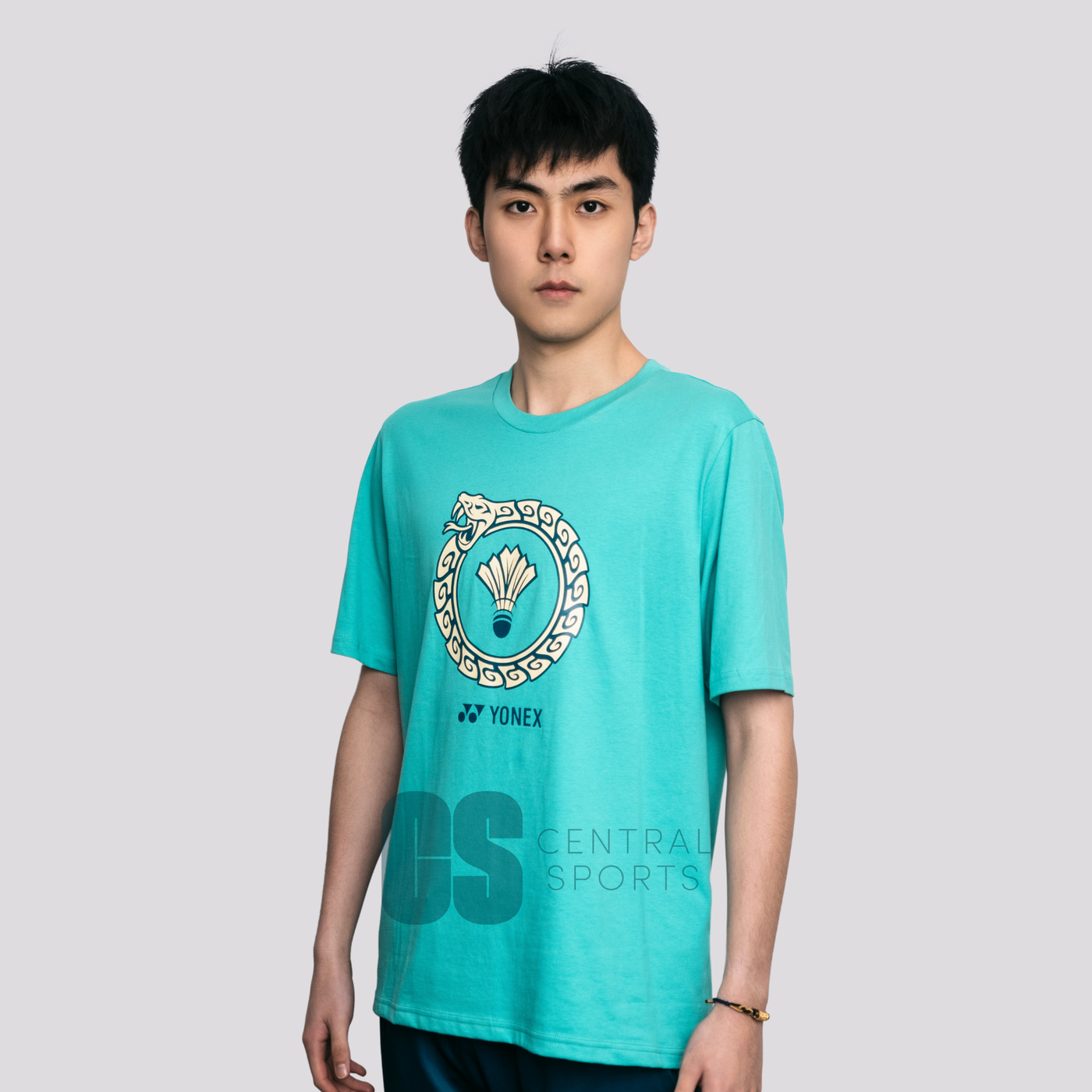 Yonex Snake Ring Mens Cotton T-Shirt Jade Clothing Yonex