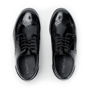 Start-Rite Brogue Pri 2745 lace-up school shoes, black patent, back view