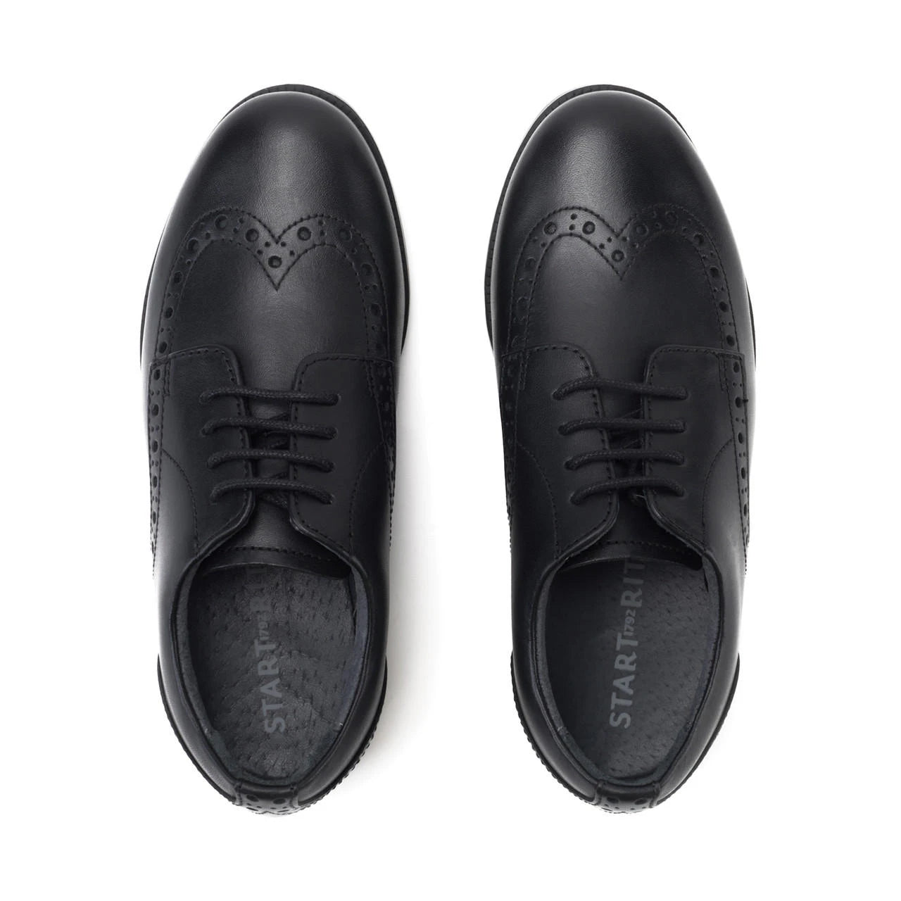 Start-Rite Brogue Pri 2745 lace-up school shoes, black leather, back view