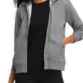 Wilson Team Zip Hoodie Women, Grey, front view