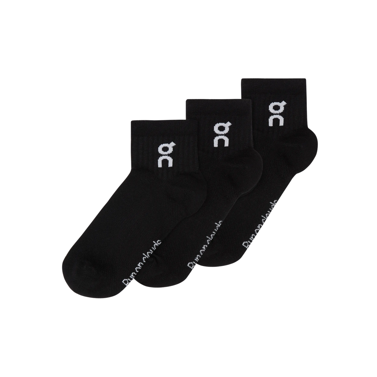 On Running Logo Sock Mid Unisex 3 Pcs - Black Black Clothing On Running