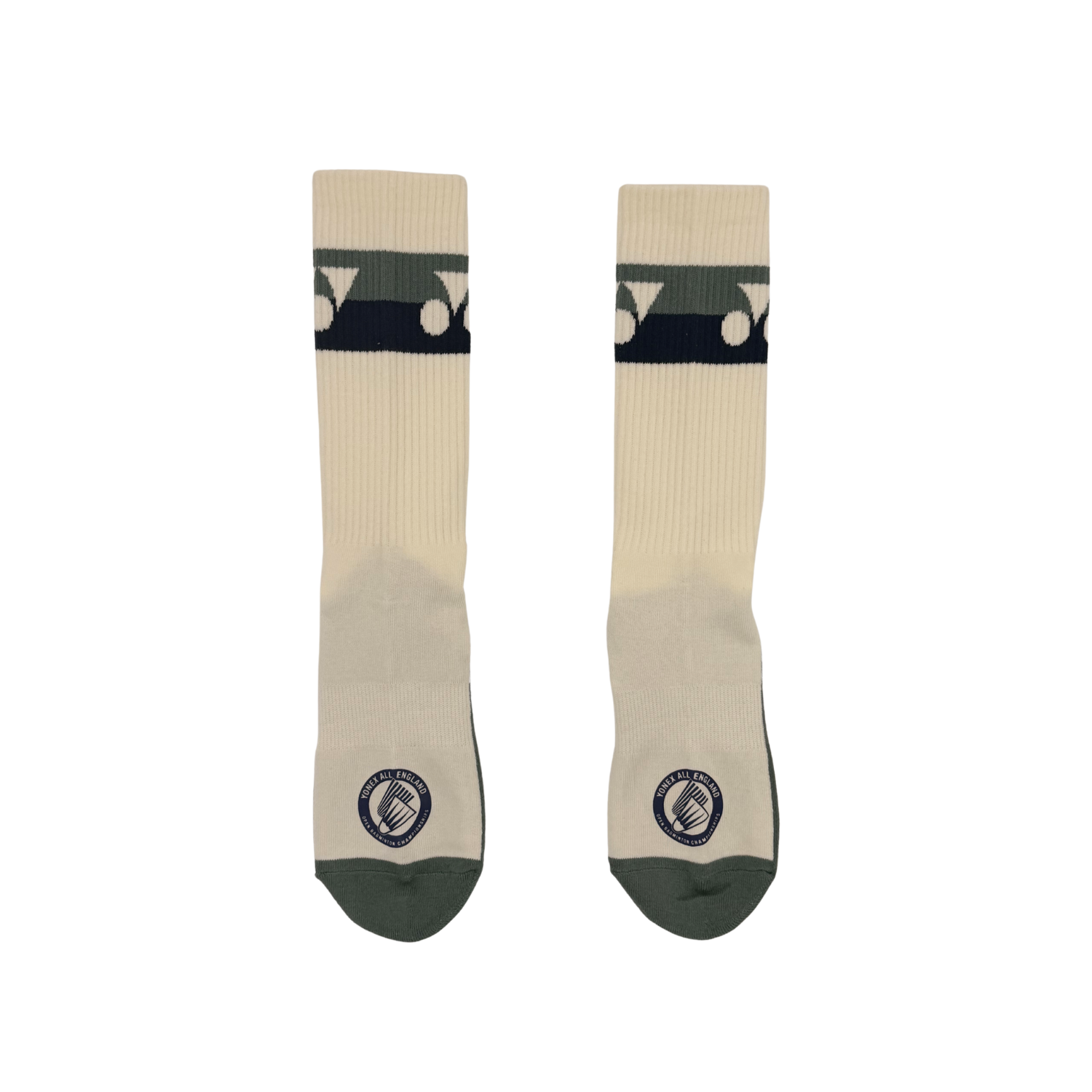 Yonex All England 1899 Crew Sock 26 Unisex - Cream Clothing Yonex