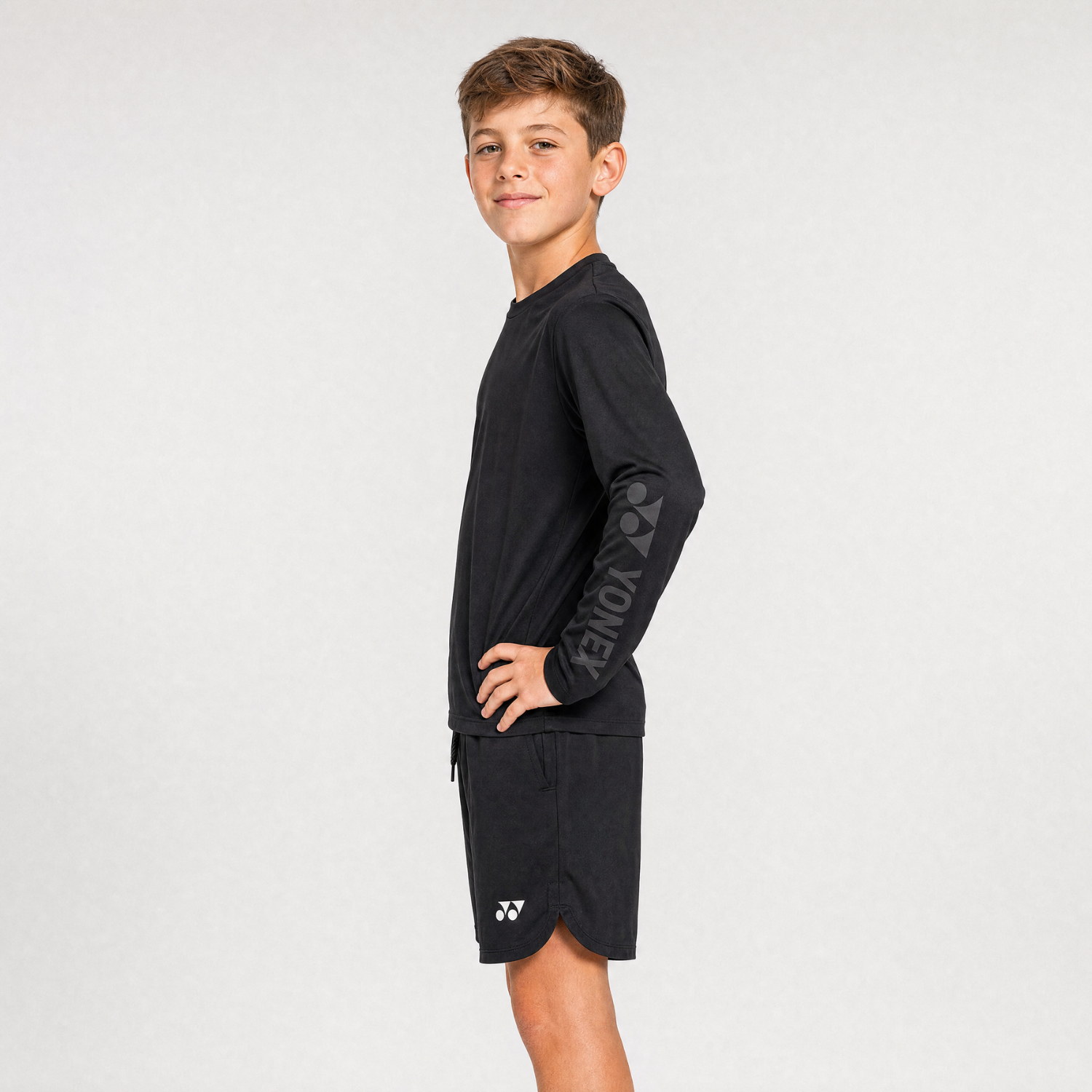 Yonex YLSS2024J Long Sleeve T-Shirt Junior - Black Clothing Yonex
