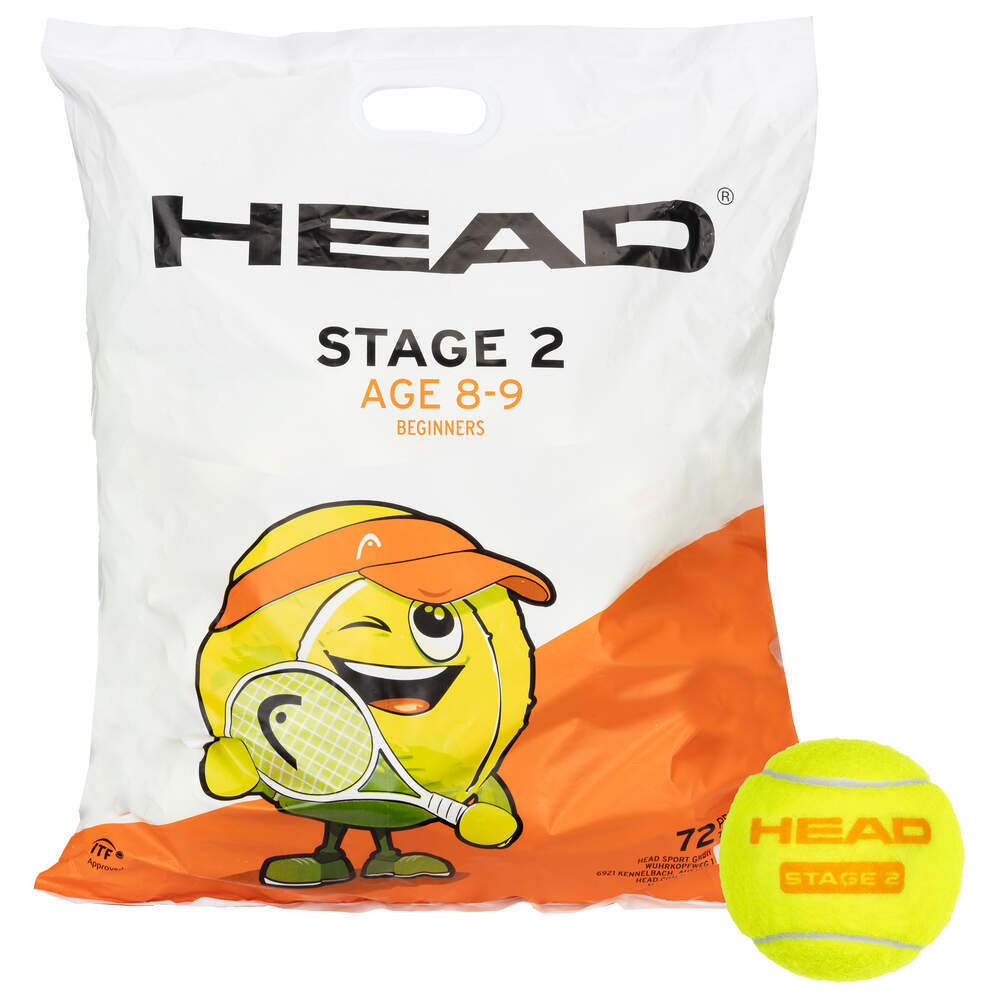 Head Stage 2 Orange Tennis Balls 72 Pack -  Orange One Size